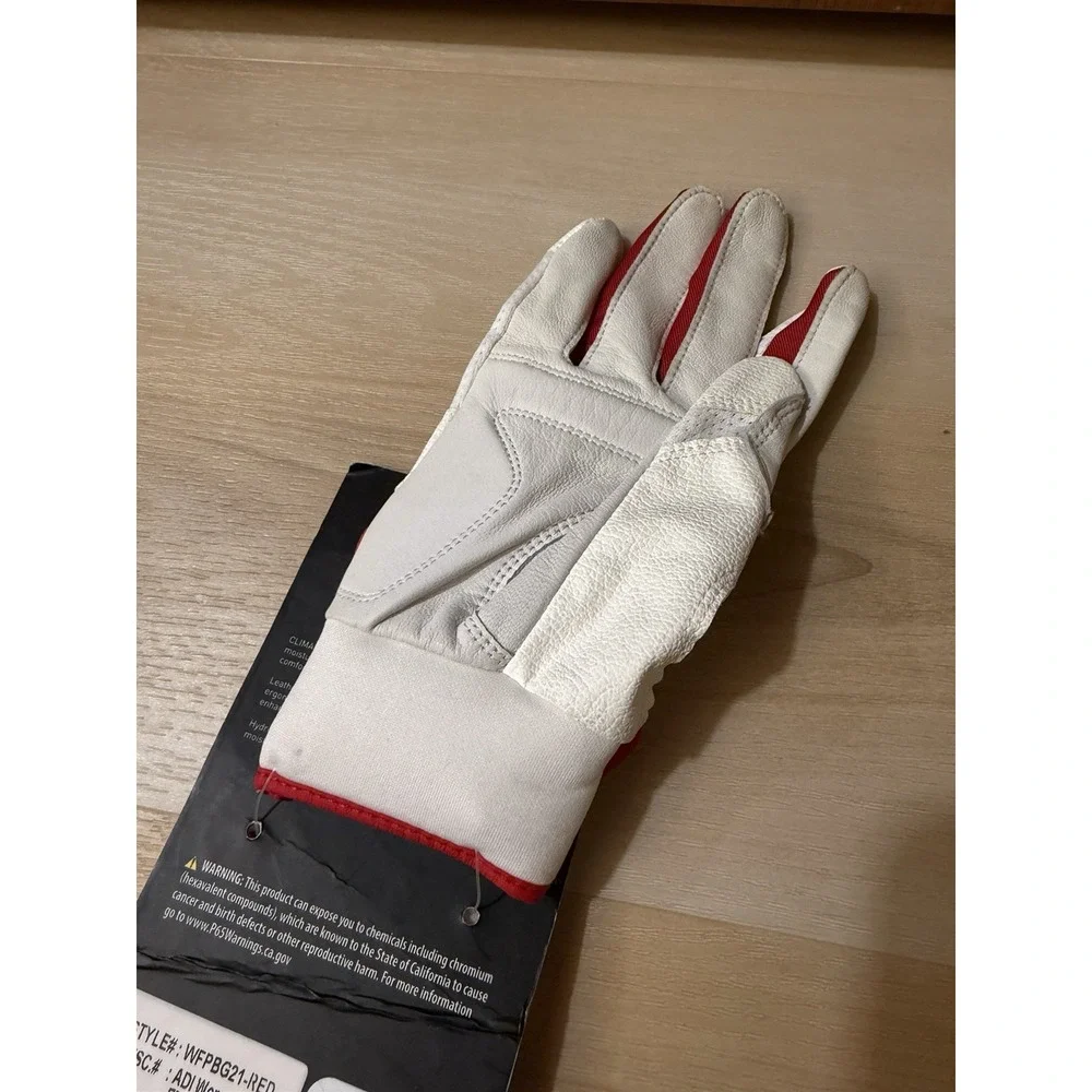 Adidas Destiny Batting Gloves Women's Medium Climalite White Red New